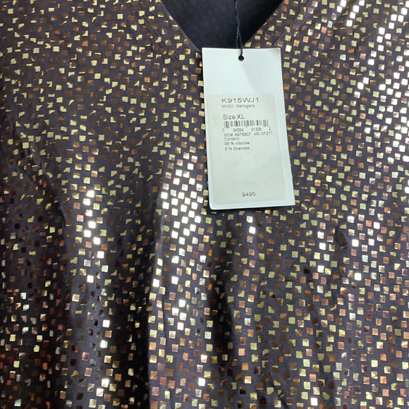 St.John Stunning Mahogany Gold Sparkling Top New With Tags